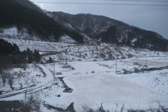 湖西線にて、電車の車窓からの雪景色８