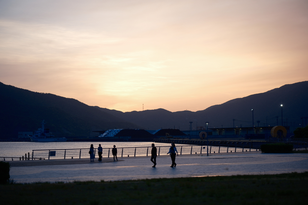 金ヶ崎緑地の夕空
