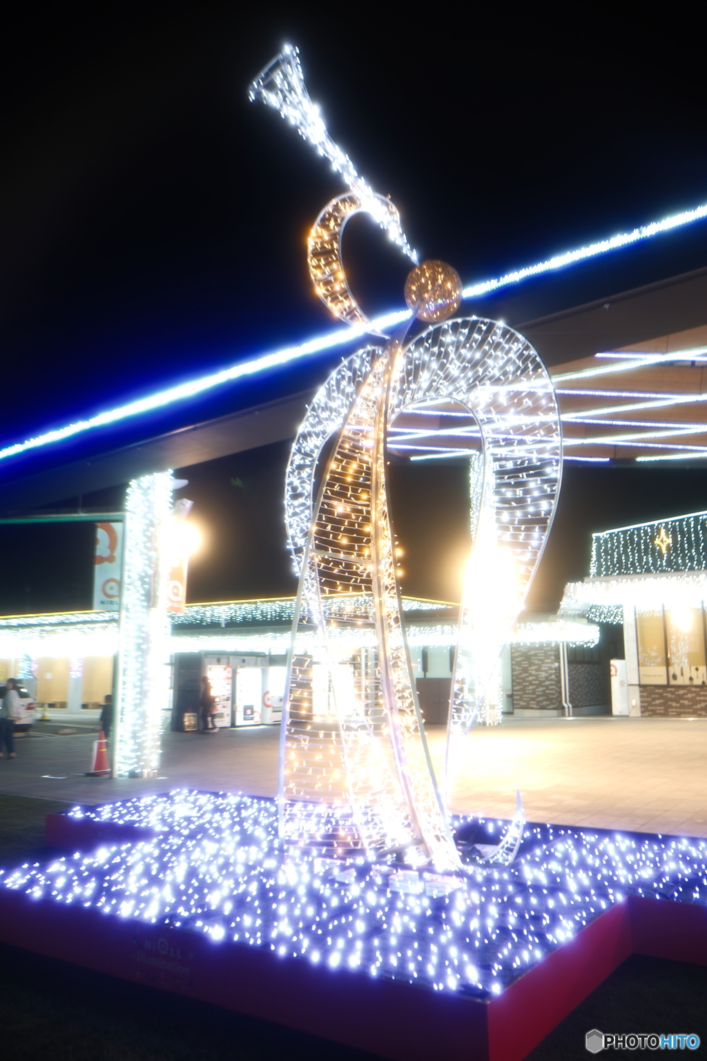 道の駅都城NIQLLのイルミネーションを見にくる６