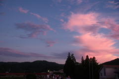 花火大会前の待機中に夕景１