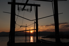 琵琶湖  夕日