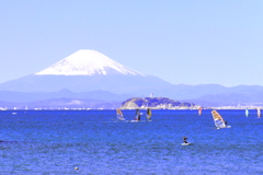 富士山と海