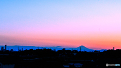 いつもの冬夕景・富士山