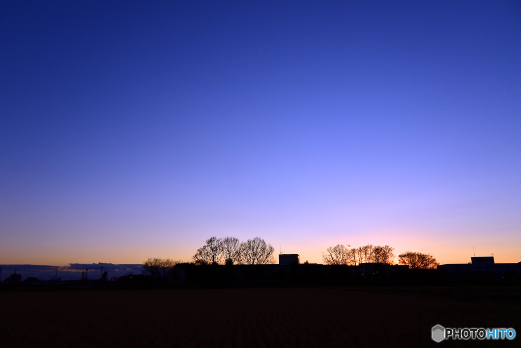 地元の夕景・今年1年間の励ましに感謝申し上げます。