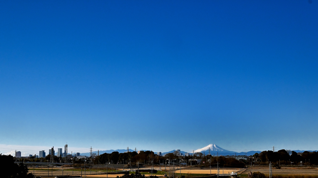 正月の自宅からの富士山