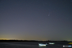 湖と星空とレモン彗星