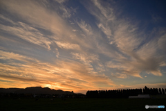 夕雲棚引く秋