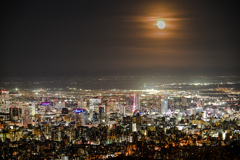 月と火星と札幌夜景