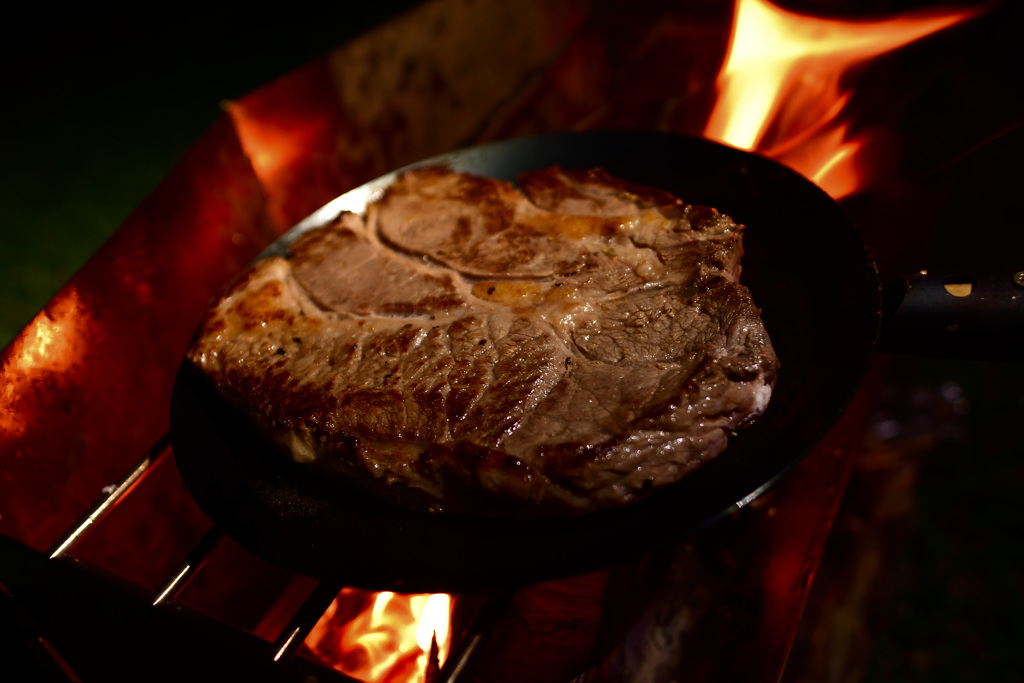 ちょっと肉を焼きに(*´ω｀*)