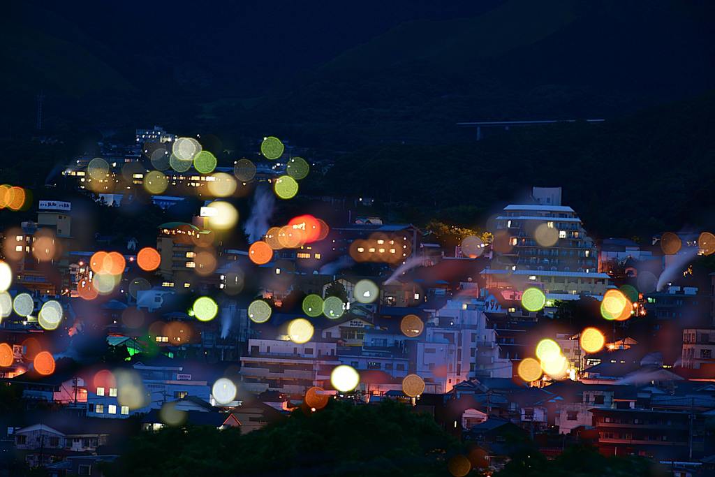 湯けむり玉ぼけ遊び