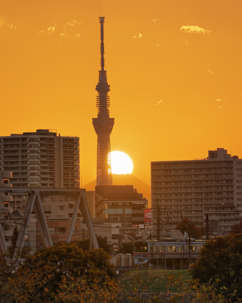 ダイヤモンド富士(市川)　20231107