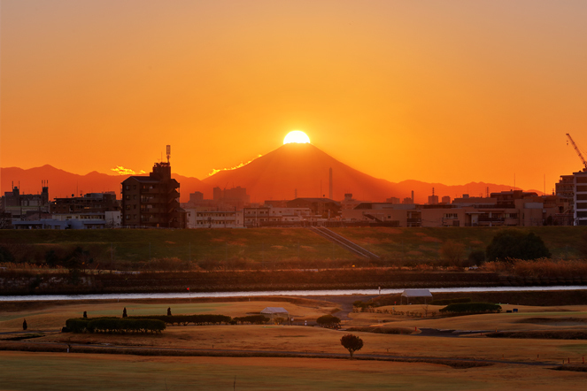 ダイヤモンド富士(川口市浮間ゴルフ場)　20220112