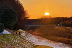 ダイヤモンド富士(水堰橋) 　20260103