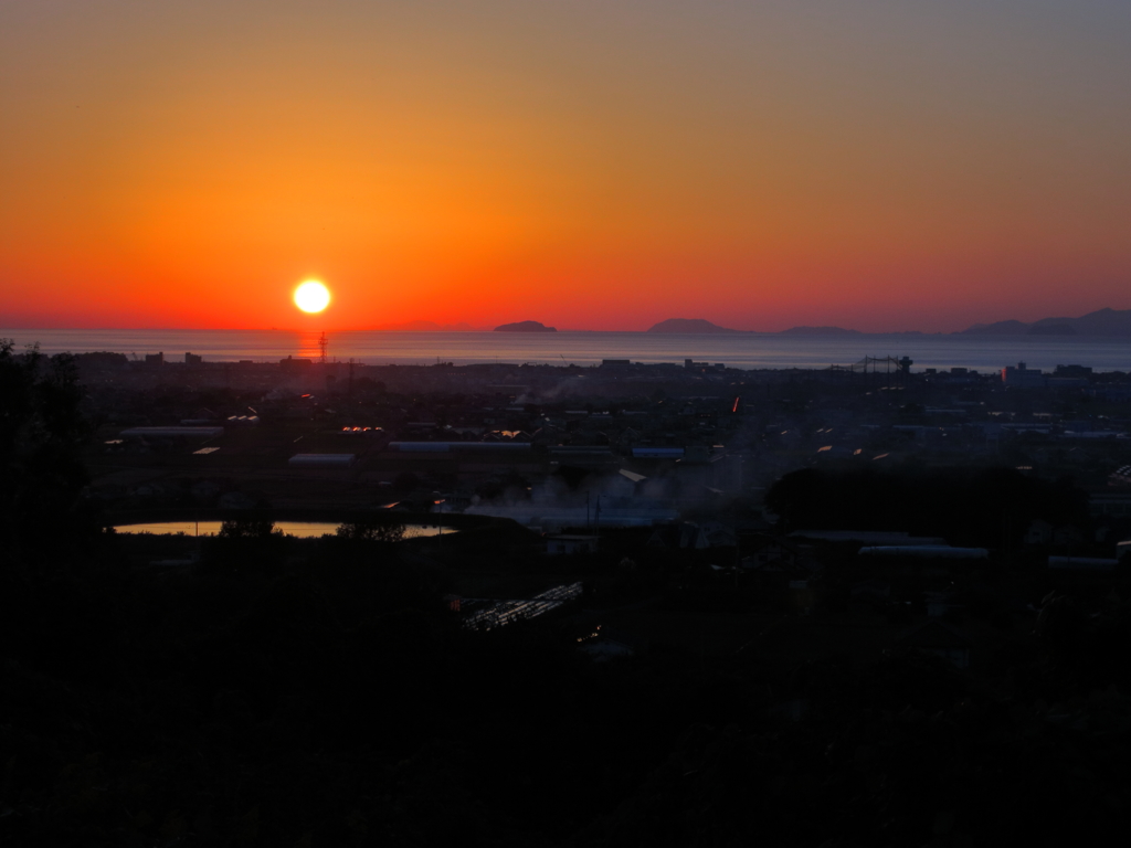 伊予灘の夕日