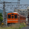 豪州平田駅に到着する一畑電車