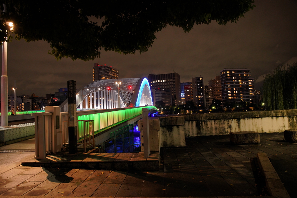 隅田川散策‗永代橋護岸夜景