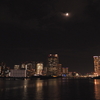 隅田川散策＿豊洲 晴海の夜景と月