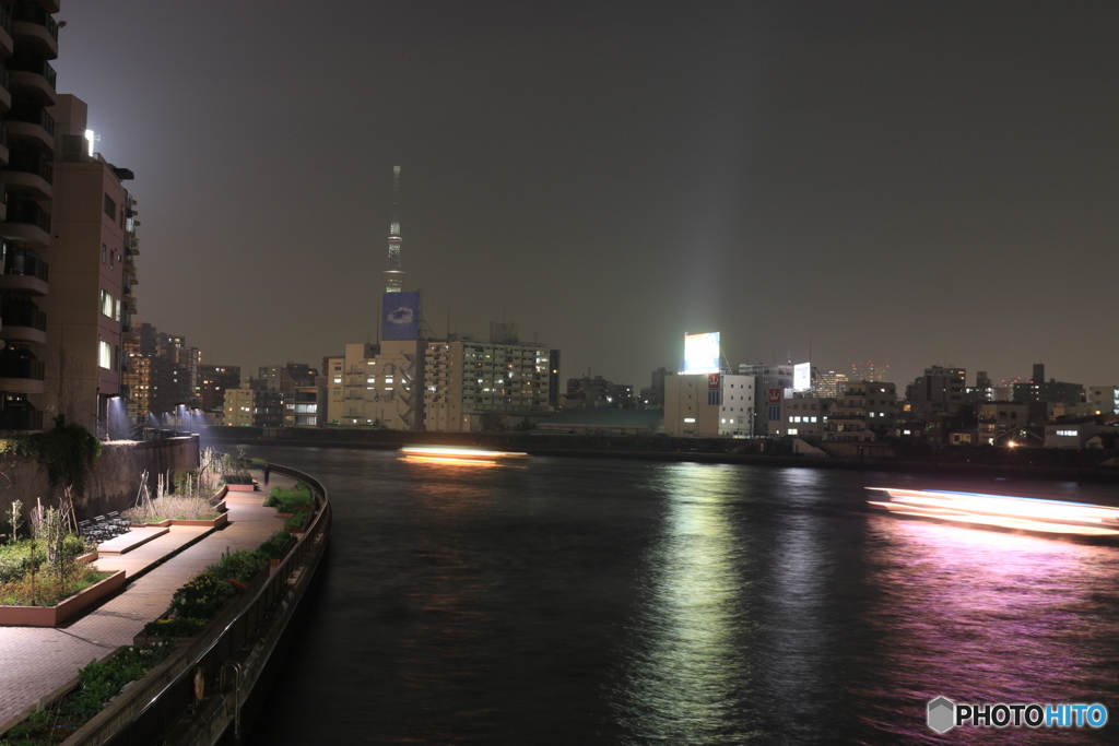 隅田川 清洲橋 夜景