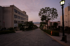 夕暮れ迫る坂