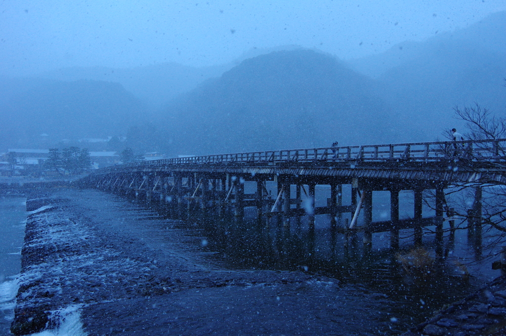 渡月橋雪景色