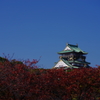 碧と紅と天守と