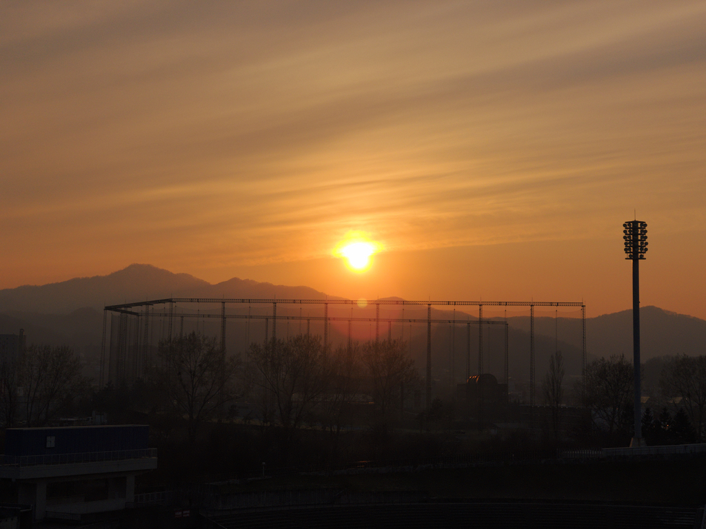 PM2.5の中の夕日