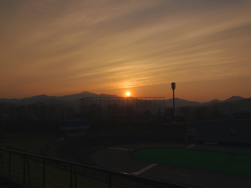 PM2.5の中の夕日