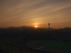 PM2.5の中の夕日