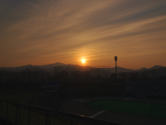 PM2.5の中の夕日