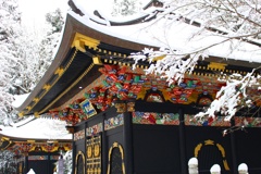 安土建築雪化粧