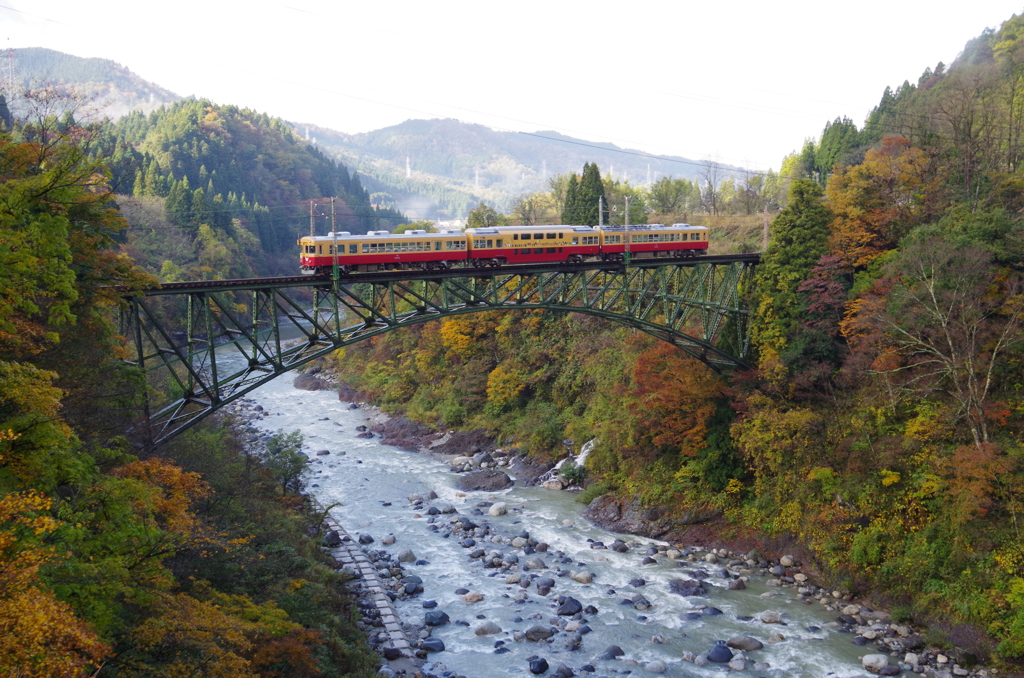 紅葉がお似合いの電車