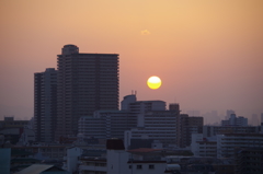 ちょうど1年前の朝日