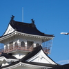 富山城と飛行機
