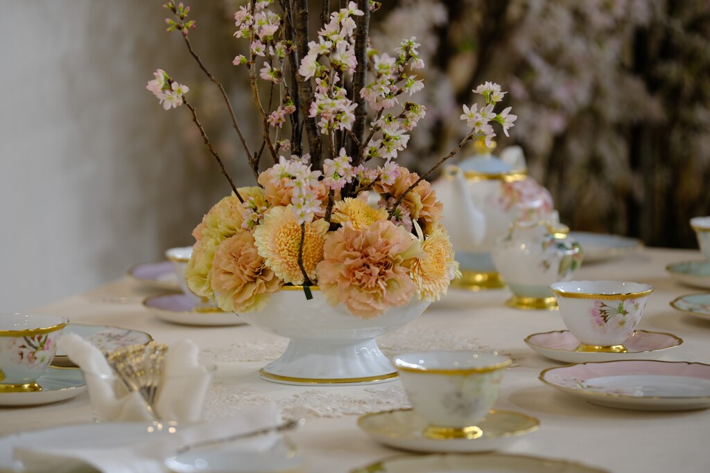 花のある食卓