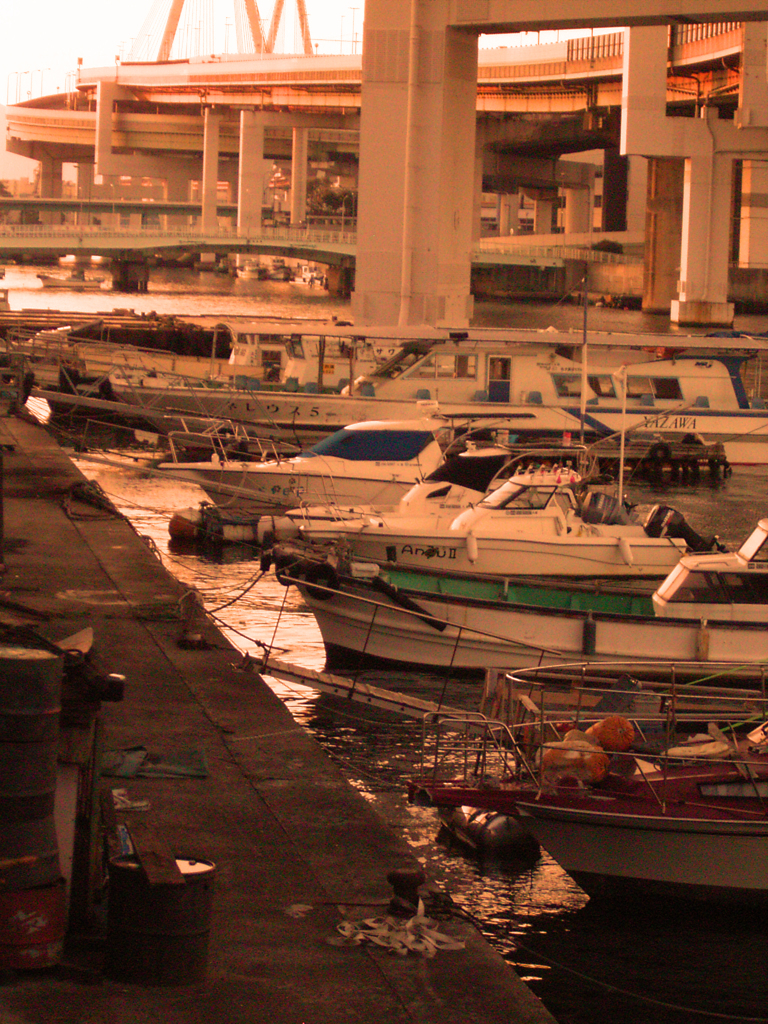 The harbor at the time of twilight