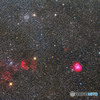 NGC2174-5（モンキー）、IC443（くらげ）、NGC2168（M35）