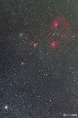 ぎょしゃ座の星団・星雲、M38、M36、M37、IC405、IC410