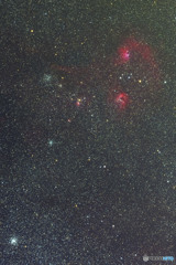 ぎょしゃ座の星団・星雲、M38、M36、M37、IC405、IC410
