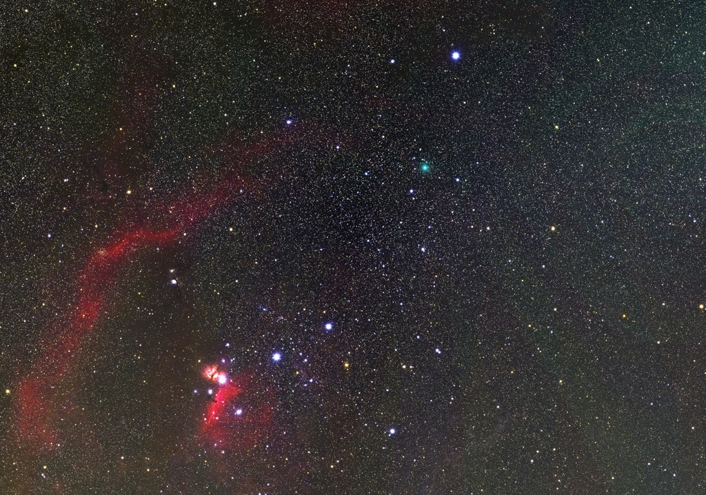 馬頭星雲とアトラス彗星