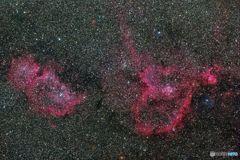 IC1848（胎児星雲）　IC1805（ハート星雲）2020