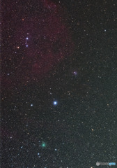 オリオン座　ベラトリクスとアトラス彗星（2020M3）