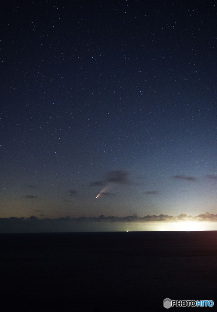 漁火とネオワイズ彗星