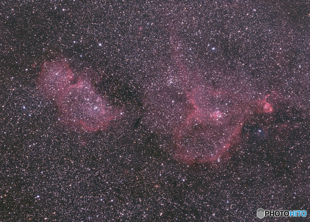 IC1848・IC1805（胎児星雲・ハート星雲）