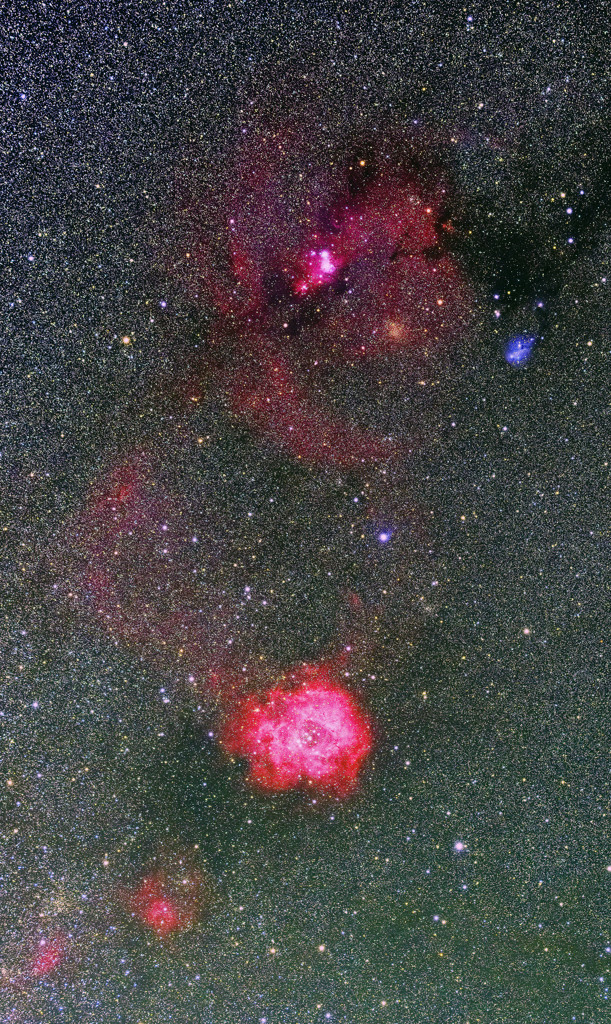 バラ星雲とコーン星雲