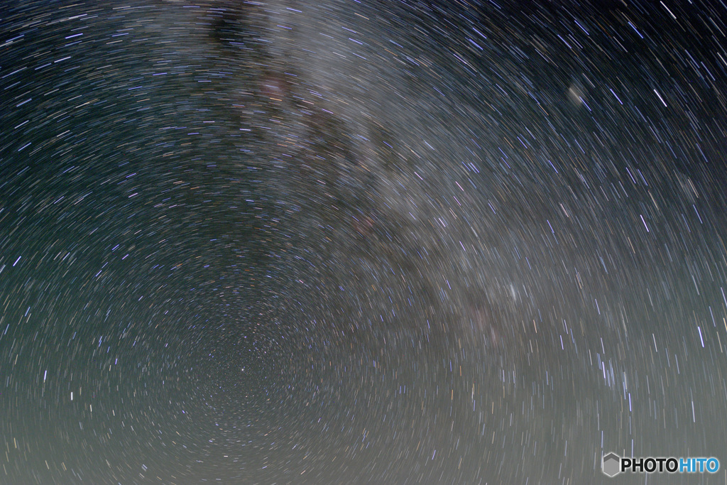 北極星と秋の銀河