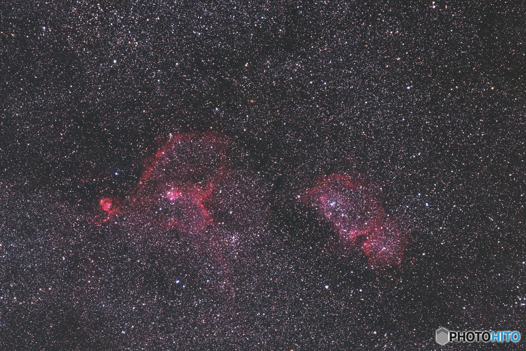 IC1805・IC1848（ハート・胎児星雲）
