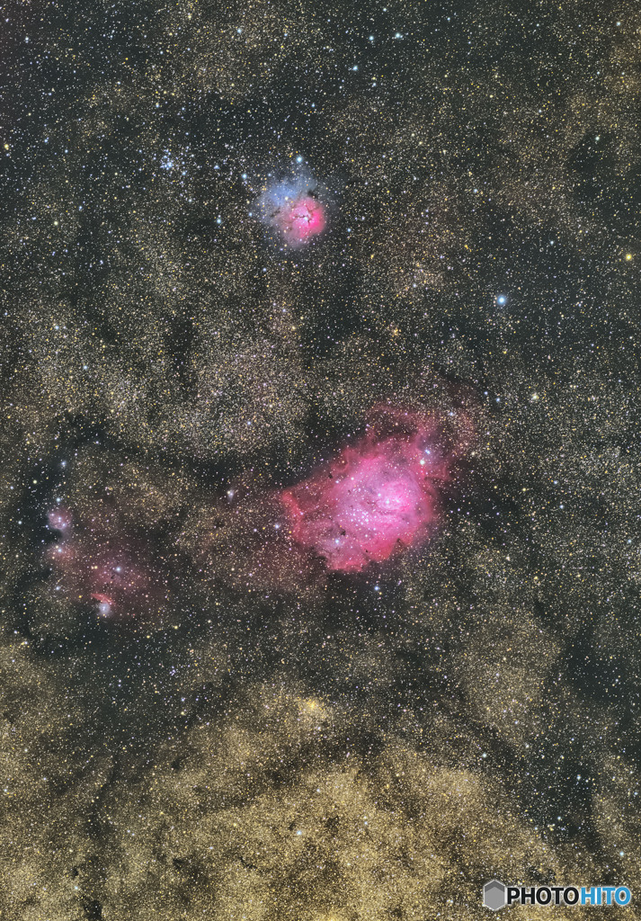 M8干潟星雲　M20三裂星雲