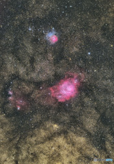 M8干潟星雲　M20三裂星雲