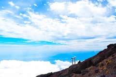 富士登山中の眺め