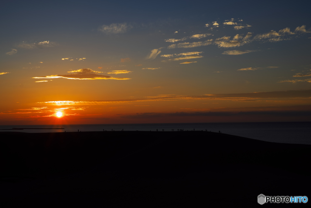 鳥取砂丘の夕焼け